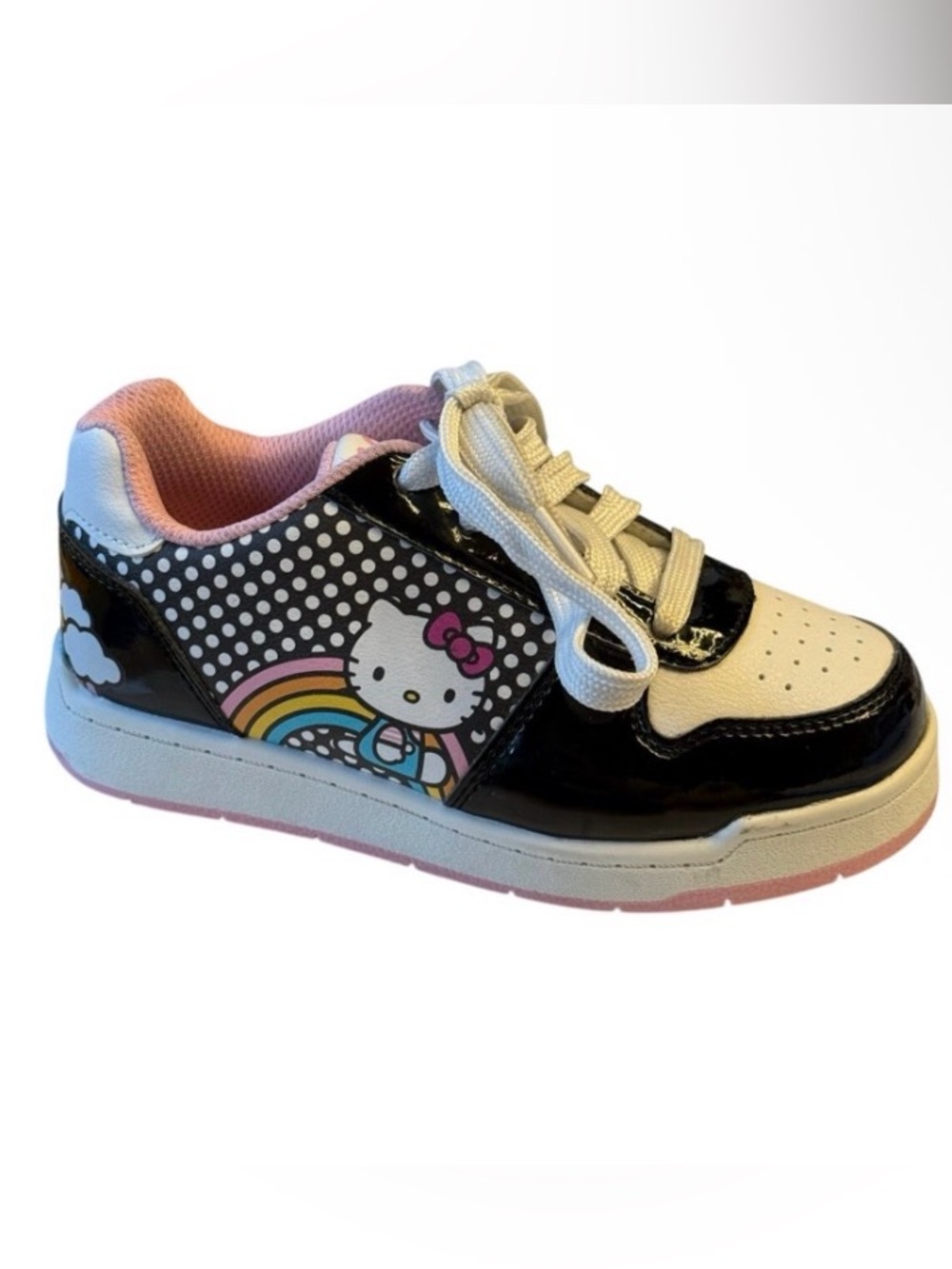Hello Kitty Girls Black & White Rainbow Sneakers 12M